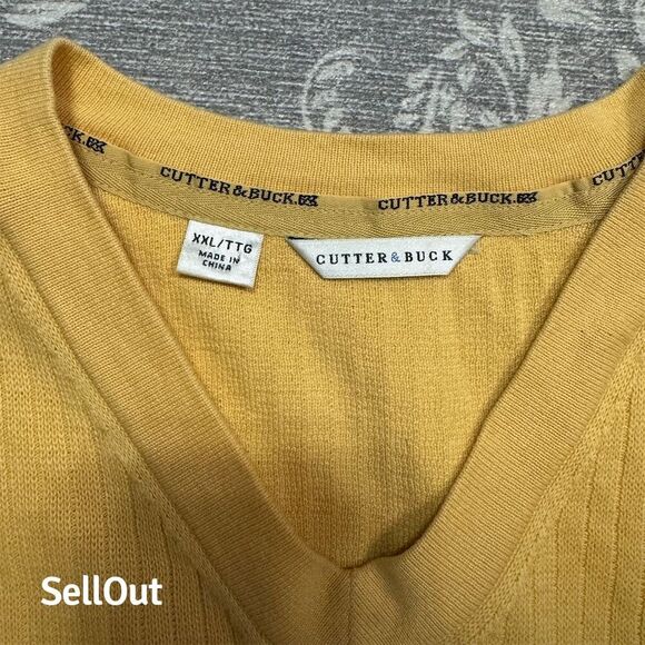 Cutter & Buck Men's Yellow Vintage Golf Sweater Vest Size XXL - Picture 3 of 8
